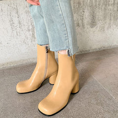 Klassische Elegante Stiefeletten High Heel Seitlicher Reißverschluss