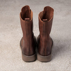 Bequeme Stiefeletten zum Wandern, runde Martin-Stiefel mit Reißverschluss