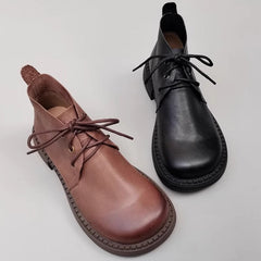 Botines Derby con cordones y punta grande para mujer con forro polar