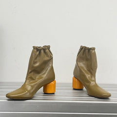 Elegant Ankle Boots with 100% Sheepskin Lining High Heel Genuine Leather