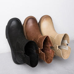 Kurze Stiefel zum Wachsen für den Winter Chelsea-Stiefel mit seitlichem Reißverschluss, Schwarz/Kaffee