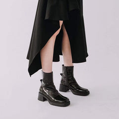 Plateau Stiefeletten Retro Square Toe