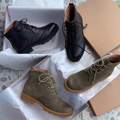 Handgemachte Wildleder Wingtip Brogue Martin Stiefel Schwarz/Khaki