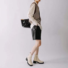 Plateau Stiefeletten Retro Square Toe