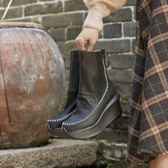 80mm hohe Keilstiefeletten