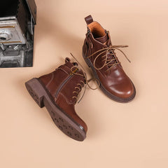 Botas Martin gruesas con cinturón lateral, botas cortas suaves para caminar, color negro y café