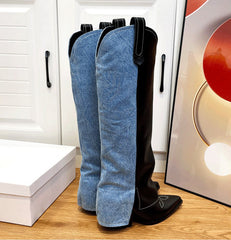 Weitschaft-Keilstiefeletten Reitstiefel