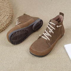 Handgemachte flache Mori Girl Schuhe weiche Knöchel Booties Farbe Blockierung