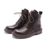 Martin Boots Brush-Off Combat Boots Lace Up Ankle Boots