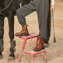 Martin-Stiefel mit seitlichem Reißverschluss und Plateausohle für Pferde, süße und coole Stiefeletten