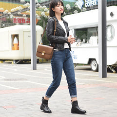 Designer-Stiefel mit runder Zehenpartie, seitlichem Reißverschluss und Blockabsatz, schicke halbhohe Stiefel mit Schnallen