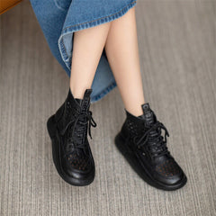 Damen Sommerstiefel mit Schnürung