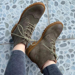 Handgemachte Wildleder Wingtip Brogue Martin Stiefel Schwarz/Khaki