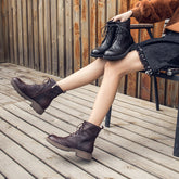 Handgemachte Wingtip Brogue Stiefeletten Schwarz/Rot Braun Runde Zehen Oxfords Stiefel