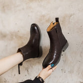 Retro Chunky Ankle Boots Black/Coffee