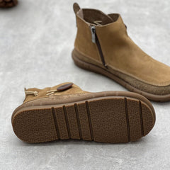 Handgemachte Stiefel mit Knopf im Mori Girl Stil