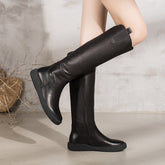Handmade Soft Knee High Boots Side Zip Riding Boots