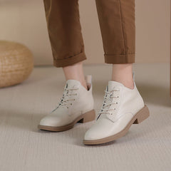 Handgemachte echte Martin-Stiefel, Schnürstiefeletten, Kampfstiefel, Retro, klobige Stiefeletten