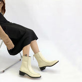 Retro Square Toe Ankle Boots