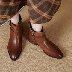 Classic's Buckle Decorate and Side Zip