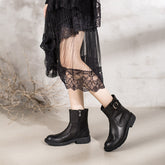 Handgemachte kurze Stiefel klobige Schnalle Stiefel