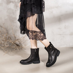 Handgemachte kurze Stiefel klobige Schnalle Stiefel