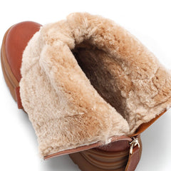 Kurze Stiefel für Damen, Schneestiefel mit Fleecefutter für den kalten Winter