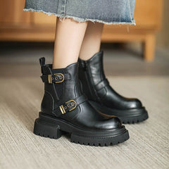 50mm Plateaustiefel Classic mit Doppelschnalle