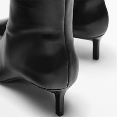 Botines elegantes tipo guante con tacón de 50 mm y cremallera lateral