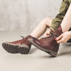 Botas de montar gruesas de diseñador Botas de combate de piel de oveja de moda