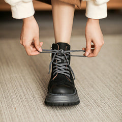 50mm Plattform Chunky Schnürstiefel Designer Retro Kampfstiefel handgefertigt