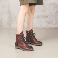 Botas de montar gruesas de diseñador Botas de combate de piel de oveja de moda