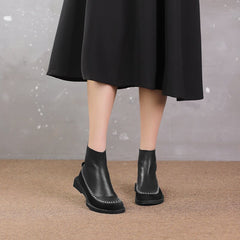 Weiche, flache Stiefel, Designer-Stiefeletten, Chelsea-Stiefel mit Reißverschluss hinten