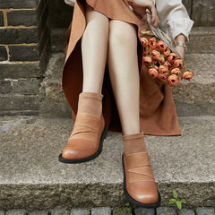 Weiche flache Stiefel Stiefeletten mit Gummiband Designer-Stretchstiefel