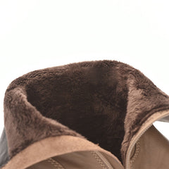 Retro Soft Short Boots für den Winter Kurzes Plüschfutter Schwarz/Khaki