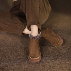 Handgemachte weiche Stiefeletten Retro Runde Zehen kurze Stiefel Chelsea Stiefel Rückseite Reißverschluss Kaffee/Grau/Braun