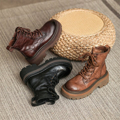 Botas de combate con cordones gruesos y plataforma de 65 mm, botas Martin, botines