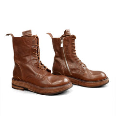 Retro Horse Combat Boots Sweet and Cool Oxford Boots