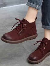 Zapatos planos de cuero con cordones sencillos