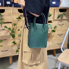 Bolso cuadrado pequeño minimalista de piel de vaca