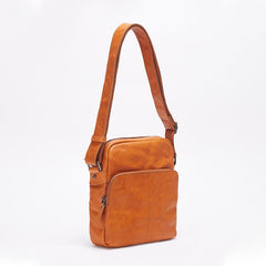 Retro Vegetable Tanned Cowhide Messenger Bag