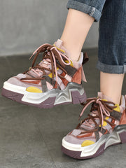 Lässige, vielseitige Sneakers mit dicker Sohle und Colorblocking
