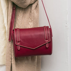 Bolso bandolera cuadrado pequeño de piel de vaca de moda informal con un solo hombro