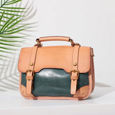 Vintage pflanzlich gegerbte Handtasche mit großem Fassungsvermögen