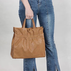 Herbst und Winter Neue pflanzlich gegerbte Rindsleder Große Kapazität Hand Schulter Umhängetaschen