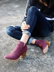 Botines de tacón grueso lisos