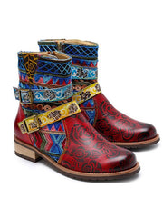 Bohemia Vintage Leather Mid Boots