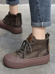 Retro Double Zipper Thick Sole Martin Boots