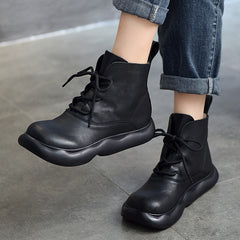 Personalized Leather Flat Bottom Martin Boots