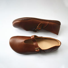 Handgemachte echte Mary Jane weiche Walking Flats Casual Schuhe Aprikose/Kaffee